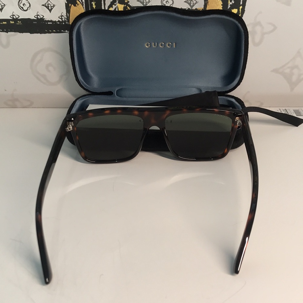 ✨ Brand New Gucci GG0748S 003 Sunglasses – Havana with Green Lenses ✨ - Picture 8 of 13
